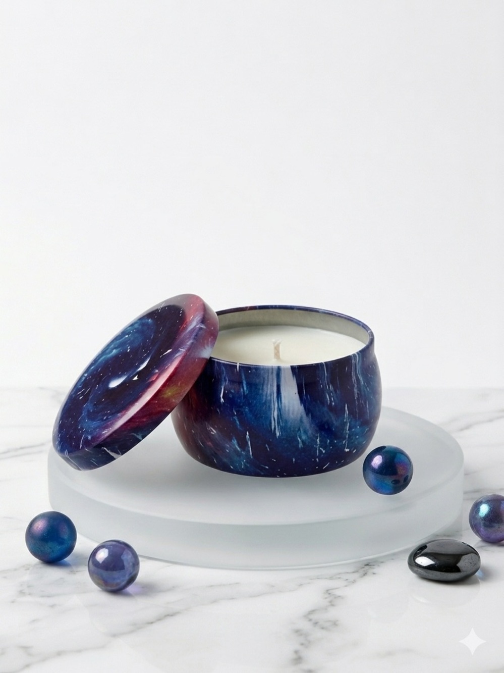 Jasmine Galaxy Swirl Candle Holder - Blue and Purple